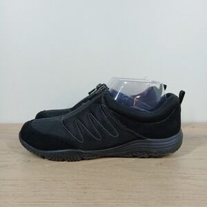 Easy Spirit Sneakers Women 7.5 Black Textile Slip On Comfort Walking